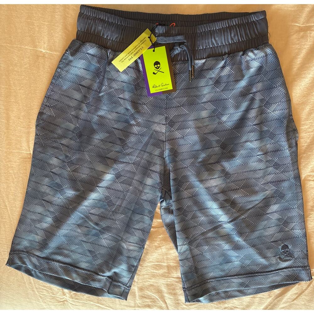 NWT Robert Graham Men’s Small Forman Swim Trunks Geometric Swimsuit Shorts $138